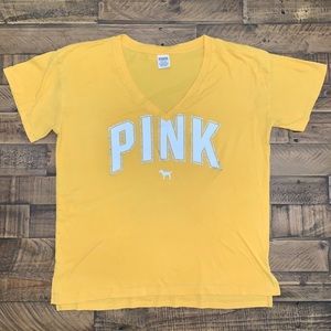 PINK Victoria Secret yellow t-shirt